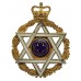 Royal Army Chaplains Department (Jewish) Silver, Gilt & Enamel Cap Badge - Queen's Crown