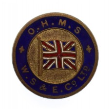 WW1 Wallsend Slipway & Engineering Co. Ltd. (O.H.M.S./W.S & E. Co Ltd) Enamelled On War Service Lapel Badge