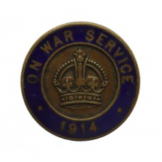 WW1 1914 On War Service Enamelled Lapel Badge