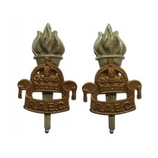 Pair of Royal Army Educational Corps (R.A.E.C.) Bi-Metal Collar Badges - King's Crown