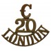 Lewisham Cadet Battalion 20th London Regiment (C/20/LONDON) Shoulder Title