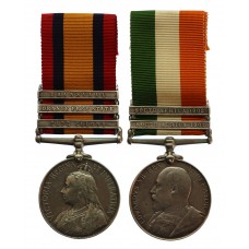 Queen's South Africa (Clasps - Cape Colony, Orange Free State, Transvaal) and King's South Africa (Clasps - South Africa 1901, South Africa 1902) Medal Pair - Serjt. C. Cox, Lincolnshire Regiment