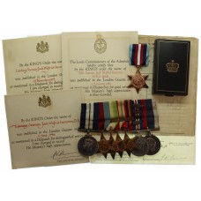 WW2 Distinguished Service Medal, 4 x MID and Arctic Star Medal Group of Eight with Quantity of Ephemera - Leading Seaman J.W. Gammon, Royal Navy