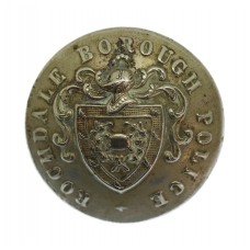 Victorian Rochdale Borough Police White Metal Coat of Arms Button