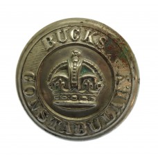 Buckinghamshire Constabulary White Metal Button - King's Crown (2