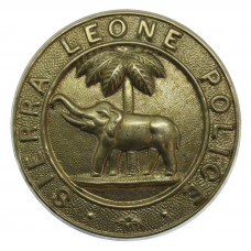 Sierra Leone Police White Metal Helmet Plate