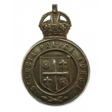 St. Lucia Police Force Cap Badge - King's Crown