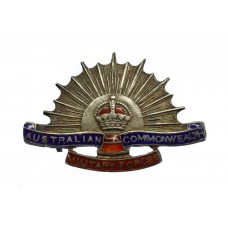 WW1 Australian Commonwealth Military Forces Sterling Silver & Enamel Sweetheart Brooch