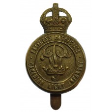 Princess Patricia's Canadian Light Infantry (P.P.C.L.I.) Brass Cap Badge - King's Crown
