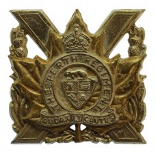 Canadian The Perth Regiment Cap Badge - King's Crown