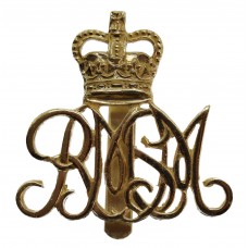 Royal Military School of Music Anodised (Staybrite) Cap Badge - Queen's Crown