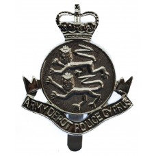 Army Depot Police Cyprus Anodised (Staybrite) Cap Badge - Queen's Crown