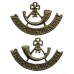 Pair of Somerset & Cornwall Light Infantry (Bugle/SOMERSET&CORNWALL) White Metal Shoulder Titles