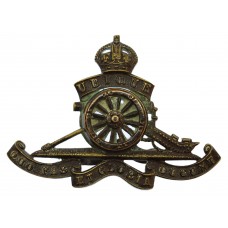 Royal Artillery Officer's Service Dress Cap Badge - King's Crown