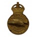 Royal Military Academy Woolwich Officer Cadet Gilt Cap Badge - King's Crown