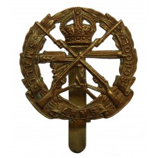 Small Arms School Brass Cap Badge - King's Crown