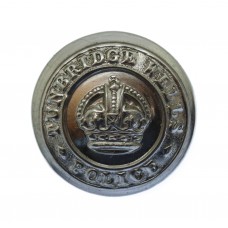 Tunbridge Wells Borough Police Chrome Button - King's Crown (25mm)