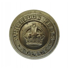 Tunbridge Wells Borough Police White Metal Button - King's Crown (25mm)