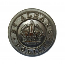 St. Albans City Police Chrome Button - King's Crown (24mm)