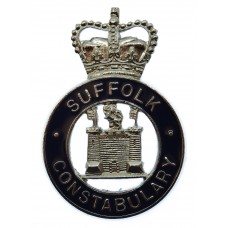 Suffolk Constabulary Enamelled Cap Badge - Queen's Crown