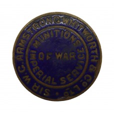 WW1 Sir W.G. Armstrong Whitworth & Co. Ltd. Munitions of War Imperial Service Badge