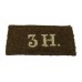 3rd King's Own Hussars (3H) Cloth Slip On Shoulder Title