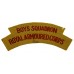 Scarce Boys Squadron Royal Armoured Corps RAC (BOYS SQUADRON/ROYAL ARMOURED CORPS) Cloth Shoulder Title