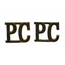 Pair of Pioneer Corps (P.C.) Shoulder Titles
