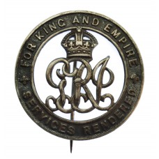 WW1 Silver War Badge (No. B72771) - Pnr. R. Barker, Royal Enginee