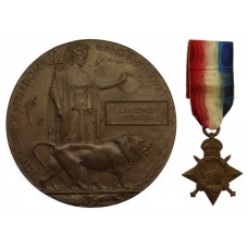 WW1 1914-15 Star and Memorial Plaque - Dvr. L. Nelson, Army Servi