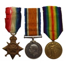 WW1 1914-15 Star Medal Trio - Cpl. P.C. Mountain, 10th Bn. West Yorkshire Regiment - Wounded 1/7/16 (Somme)