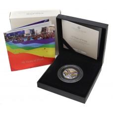 Royal Mint 2022 UK 50 Years of Pride Silver Proof 50p Colour Coin