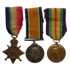 WW1 1914-15 Star Medal Trio - Pte. E. Davenport, 10th Bn. West Yo