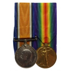 WW1 British War & Victory Medal Pair - Pte. T.E. Bryant, 10th