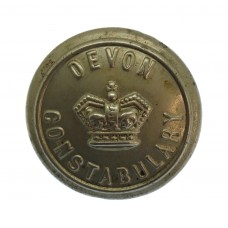 Victorian Devon Constabulary White Metal Button (24mm)