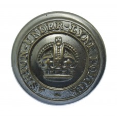 Ashton-under-Lyne Borough Police Chrome Button - King's Crown (25mm)