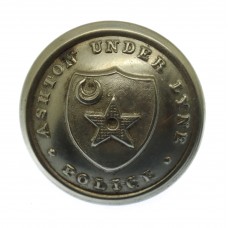 Ashton-under-Lyne Borough Police White Metal Coat of Arms Button 