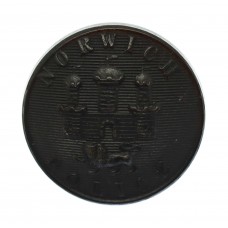 Norwich City Police Black Coat of Arms Button (24mm)