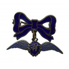 Royal Air Force (R.A.F.) Sterling Silver & Enamel Bow Suspension Sweetheart Brooch 