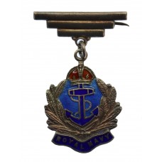 Royal Navy Silver & Enamel Pendant Sweetheart Brooch - King's Crown