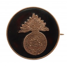 Royal Fusiliers 9ct Gold & Tortoiseshell Sweetheart Brooch