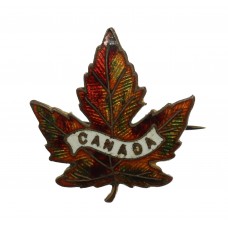 Canadian Canada Enamelled Maple Leaf Sweetheart Brooch