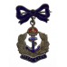 Royal Navy Silver & Enamel Bow Suspension Sweetheart Brooch - King's Crown