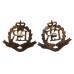 Pair of Royal Military Police (R.M.P.) Anodised (Staybrite) Collar Badges - Queen's Crown