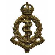 Royal Army Medical Corps (R.A.M.C.) Brass Cap Badge - King's Crow