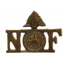 Northumberland Fusiliers Brass Shoulder Title