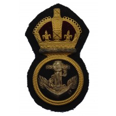 Royal Navy Petty Officer's Gilt Metal Economy Cap Badge - King's Crown