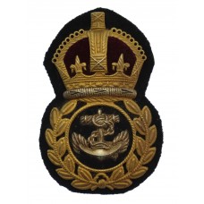 Royal Navy Chief Petty Officer's Gilt Metal Economy Cap Badge - King's Crown