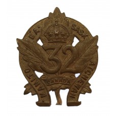 Canadian 32nd Infantry Battalion (Manitoba & Saskatchewan) WW1 C.E.F. Cap Badge