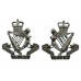 Pair of North Irish Horse Anodised (Staybrite) Collar Badges - Queen's Crown